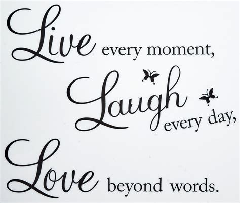 Meco Vinyl Decal Live Every Moment Laugh Day Love Beyond Words Wall New ...