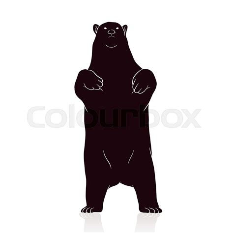 angry bear silhouette vector isolated on white backround | Stock vector | Colourbox