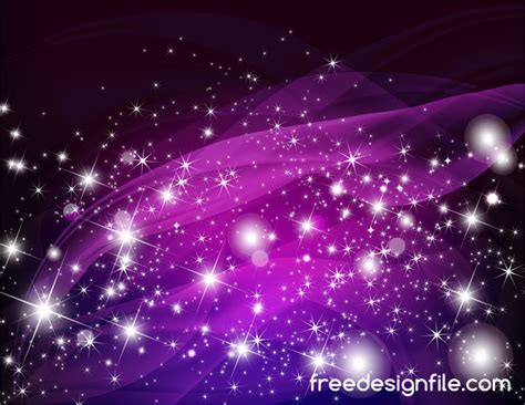 Purple abstract background with shining stars vector 01 free download