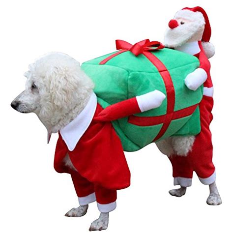 DAMINFE Pet Christmas Clothes Santa Costume for Dogs, Winter Puppy Dog Wear Christmas Suit Size ...