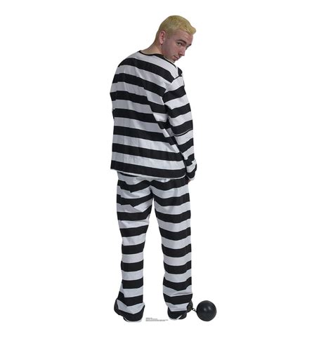 Life-size Prisoner in Striped Suit with Ball and Chain Cardboard Standup