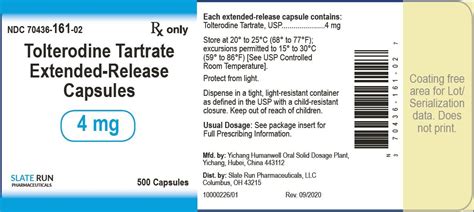 Tolterodine Tartrate Capsules: Package Insert / Prescribing Info