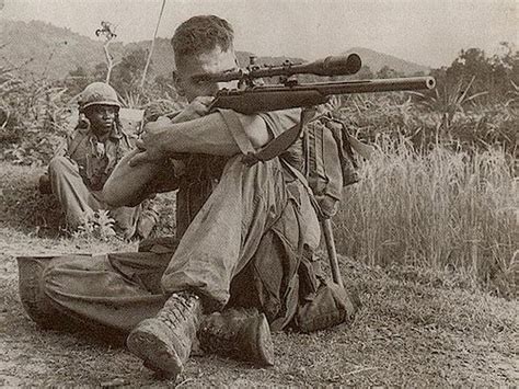 Vietnam sniper shot an enemy sniper through the enemy's own scope, hitting him in the eye and ...