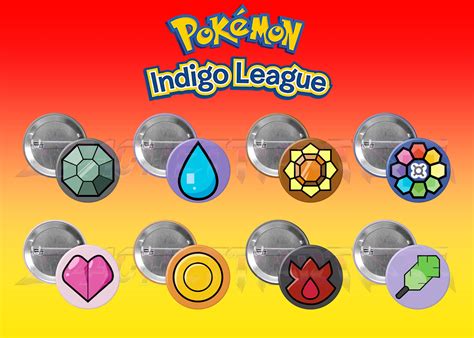 1.5 in Pokémon Indigo League Gym Badges - Etsy