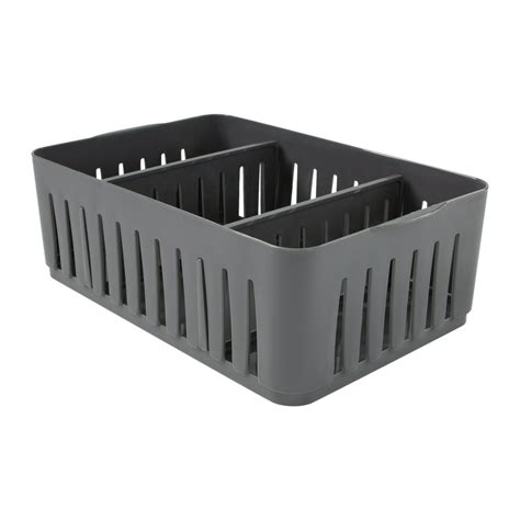 Simplify Stackable Organizer Bin with Adjustable Dividers in Grey - Walmart.com - Walmart.com