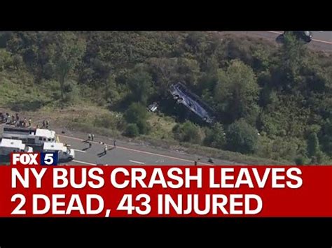 New York bus crash leaves 2 dead, 43 injured - YouTube