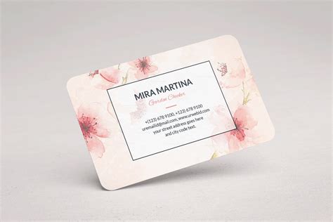 Pink Floral Business Card Design · Graphic Yard | Graphic Templates Store