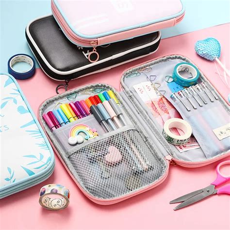 Kawaii Pencil Case Multi function Large Capacity Pen Box PU Storage Bag Cute Pencilcase for ...