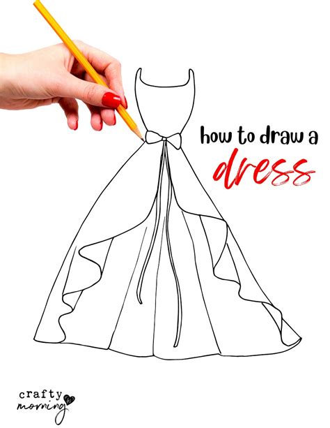 How to Draw a Dress (Easy Step by Step Printable) - Crafty Morning