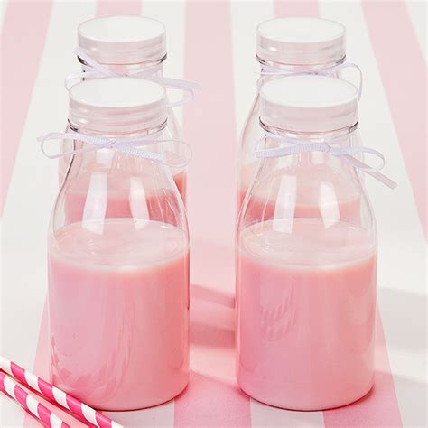 Mini Plastic Milk Bottles with Lids 11.25oz / 320ml