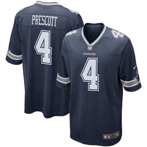 Men's Dallas Cowboys Dak Prescott Nike Navy Game Team Jersey