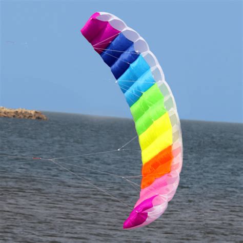 Colorful Rainbow Power Dual Lines Stunt Kite Parafoil Parachute rainbow ...