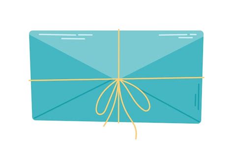 Premium Vector | Blue envelope with letter tied with a rope vector isolated flat illustration ...