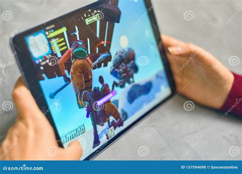 Fortnite Gameplay on ipad editorial stock photo. Image of internet - 137594698