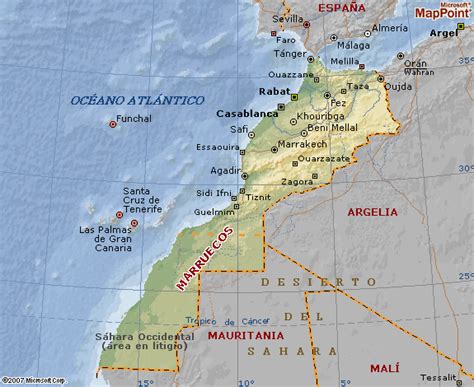 Mapa de Marruecos - Mapa Físico, Geográfico, Político, turístico y ...