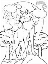Vector wolf Animal coloring page For Kids  pages sketch template