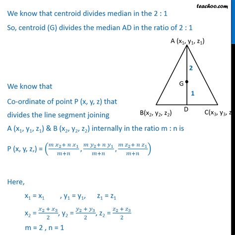 Example 9 - Find coordinates of centroid of triangle - Examples