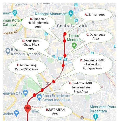 Map of the selected walkable path on Thamrin-Sudirman Area Source:... | Download Scientific Diagram