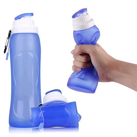 WTCABROE 500ML Creative Outdoor Foldable Silicone Water Bottle Camping ...