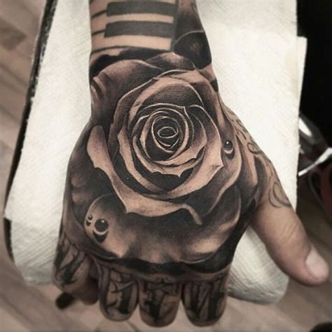 Skull And Rose Hand Tattoos For Men - Viraltattoo