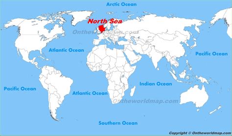 North Sea location on the World Map