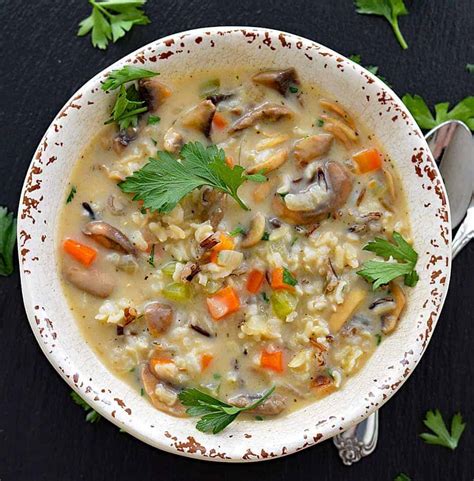 Easy Vegan Wild Rice and Mushroom Soup - Living Vegan