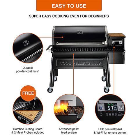 Best Buy: Z GRILLS 11002B Wi-Fi Smart Wood Pellet Grill and Smoker Black ZPG-11002B