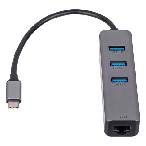 Hub AK-AD-66 USB type C - USB 3.0 3-port + Ethernet