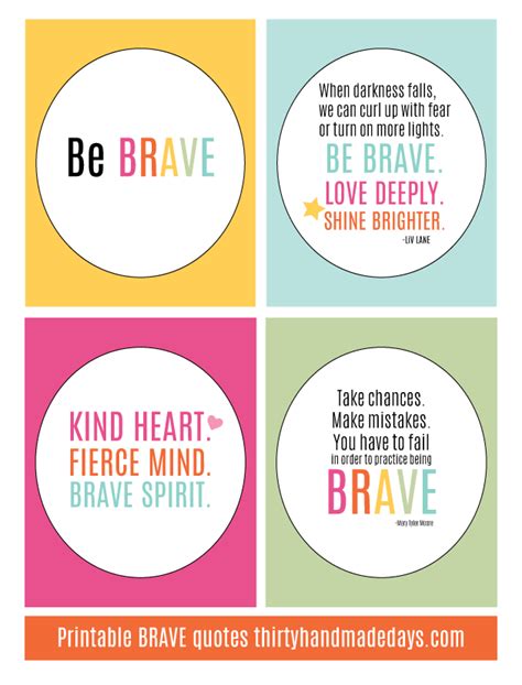 Printable BRAVE Quotes