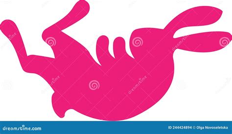 Easter Cute Rabbit Silhouette. Vector Cartoon Illustration ...