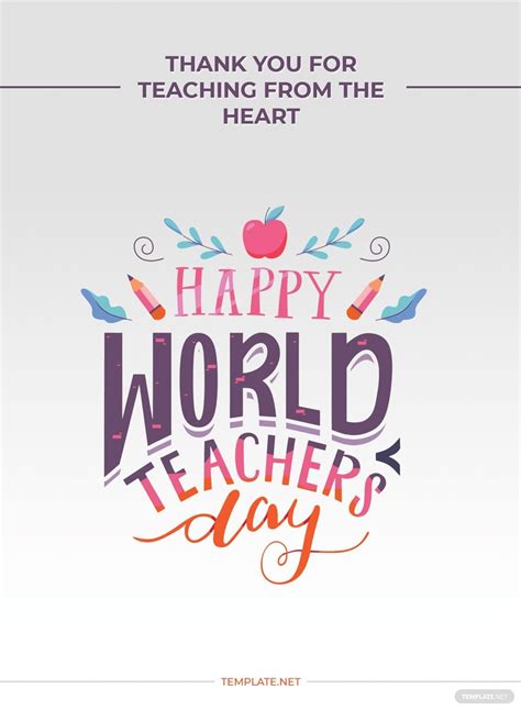 World Teachers Day Greeting Card Template in PSD