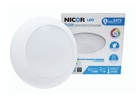 NICOR Lighting 5/6-Inch Dimmable 1200-Lumen 2700K LED Surface Mount Retrofit Kit, White Trim ...