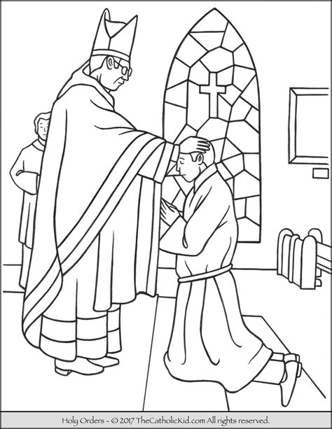 Sacrament of Holy Orders Coloring Page - TheCatholicKid.com