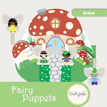 Fairy 3D Enchanted Mushroom Scene - Puppets, Crown by Craftytopia Creations