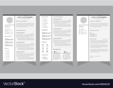 Clean resume layout template design Royalty Free Vector