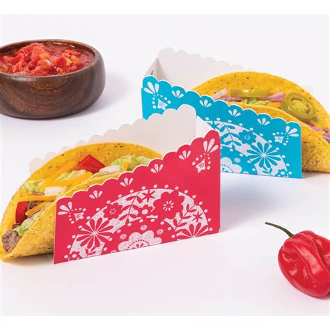 Fiesta Paper Taco Holders, Red/Blue, 5-in, 12-pk, for Cinco de Mayo ...