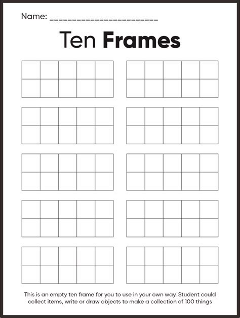 Printable 10s Frames - Printable Word Searches