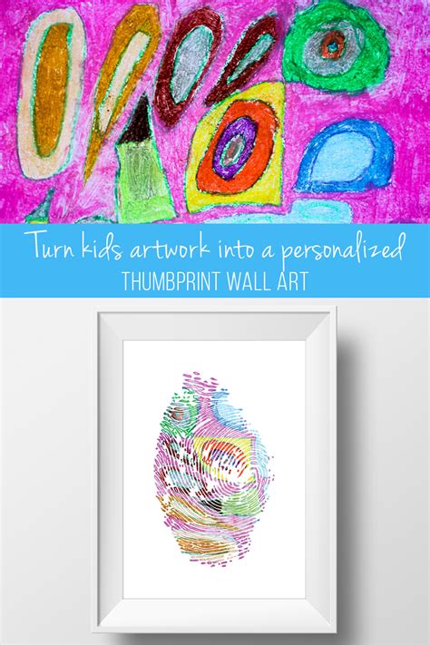 Personalized Kids Thumbprint Wall Decor from artwork | Art wall kids, Kids artwork, Displaying ...