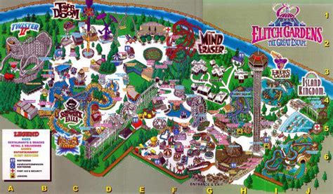 Theme Park Brochures Elitch Gardens Map 1997 | ThemeParkBrochures.net