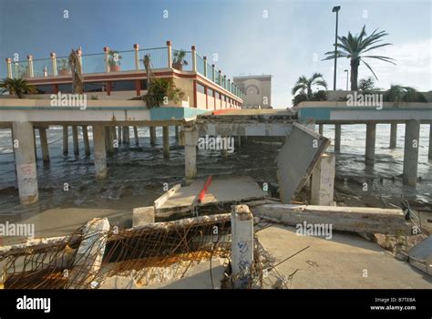 Entryway to Flagship Hotel collapsed during Hurricane Ike in 2008 at Seawall Boulevard in ...