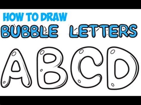 How to Draw Bubble Letters for Beginners A-Z Easy for Kids Step by Step Tutorial Simple - YouTube