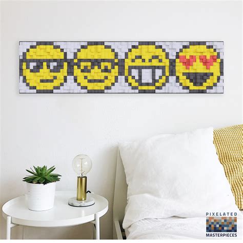 Emoji Wall Art, 3D Wood Wall Art, Wood Art Panel Decor, Large Wall Wood ...