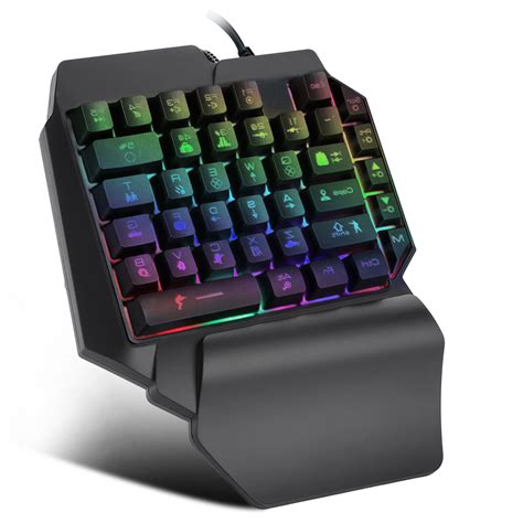 One-Handed RGB Mechanical Gaming Keyboard, Half Keyboard Gaming Keypad Small Gaming Keyboard ...