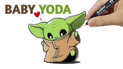 How to draw baby yoda from the mandalorian, how to draw baby yoda step ...