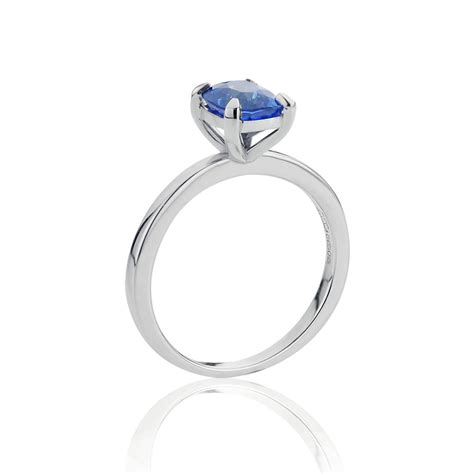 18ct White Gold Cushion Sapphire Ring - Dominic Walmsley