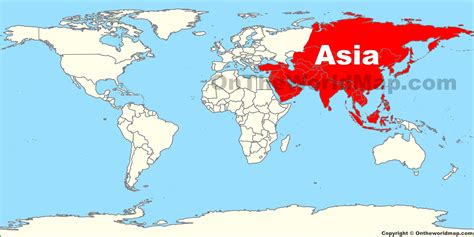 Asia location on the World Map