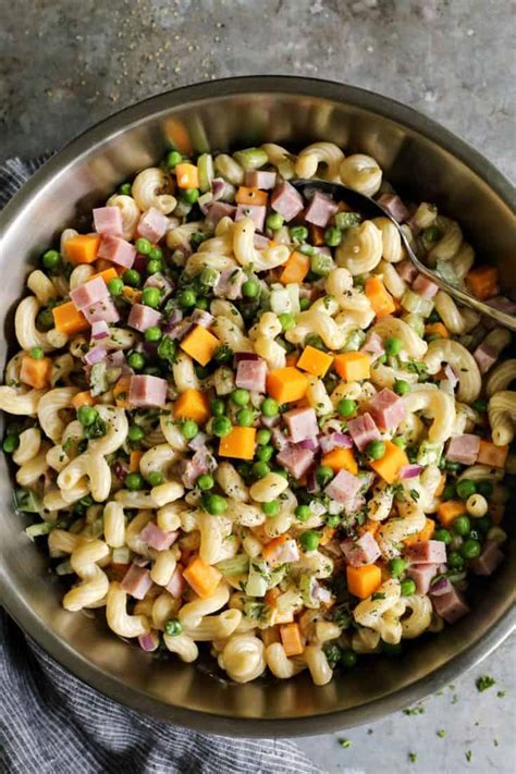 Macaroni Salad with Ham and Cheese - A Farmgirl's Dabbles