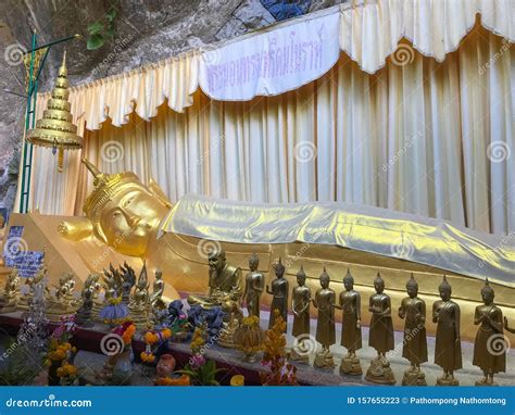 Sleeping Buddha Statue at Trang, Thailand Stock Image - Image of gold, serene: 157655223