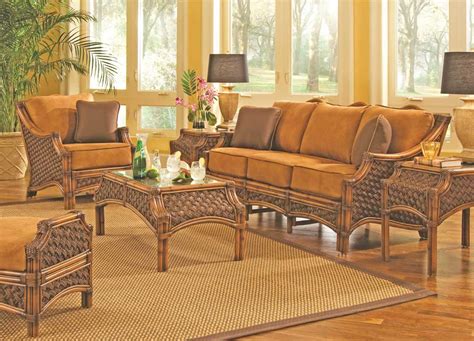 Aloha Rattan Framed Natural Wicker Furniture Sets - Indoor Wicker ...