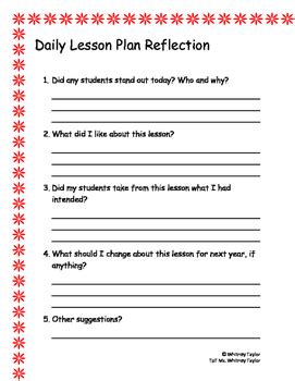 Daily Lesson Plan Reflection by The Daycare Guru | TpT